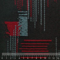 Жаккард «Абстракция» на поролоне (чёрно-красный, ширина 1,45 м., толщина 3 мм.) огневое триплирование